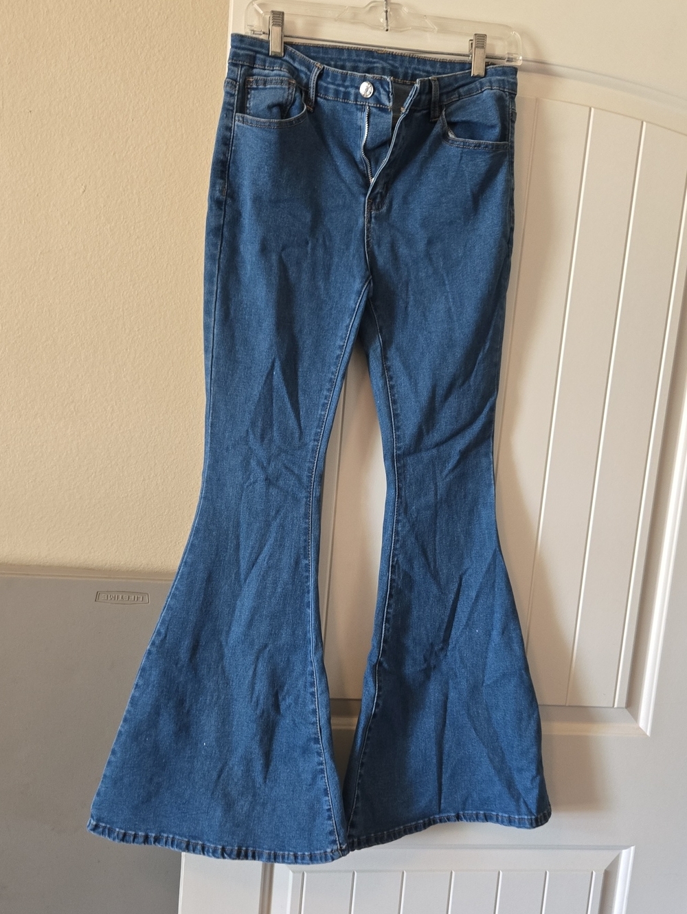SHEIN Blue High-Rise Flare Jeans
